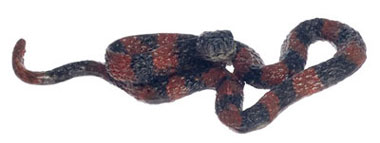 Dollhouse Miniature Forest Flame Snake, Large, Br & Bk